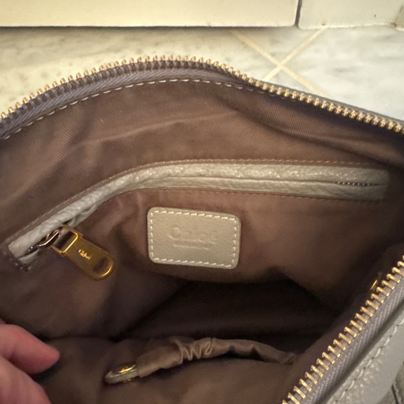 Chloe Medium Marcie Leather Satchel Handbag - Cashmere Grey - Picture 10 of 11